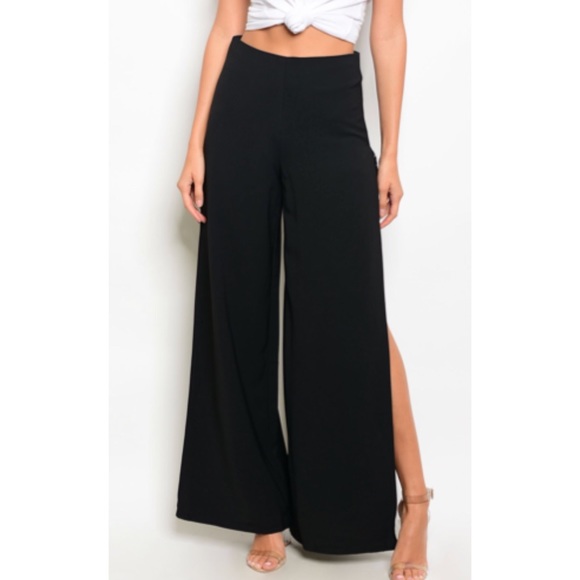 Side Slit Palazzo Pants - Picture 3 of 3